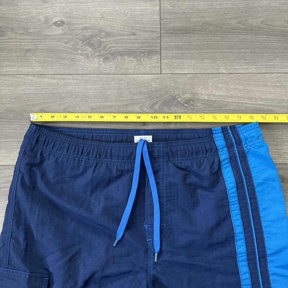 VTG Gotcha Mens M Drawstring Swim Trunks Blue